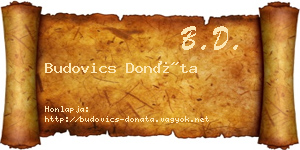 Budovics Donáta névjegykártya